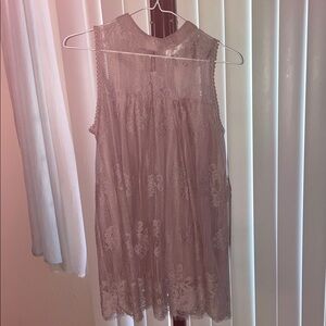 Gray Pleated Mandarin Collar Blouse